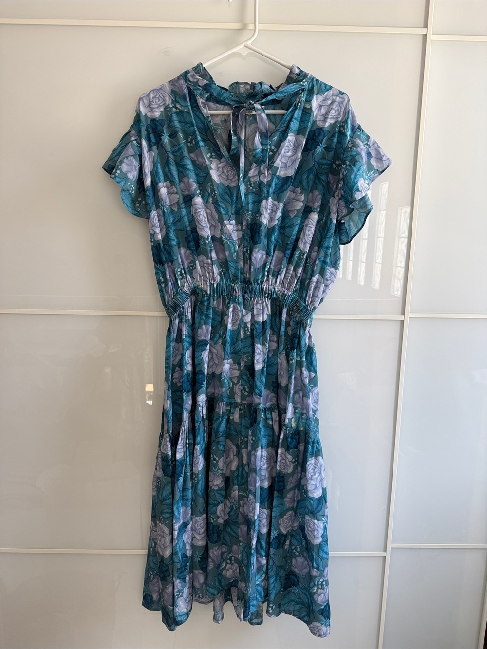 Tucker Floral Dress in Blue and Purple